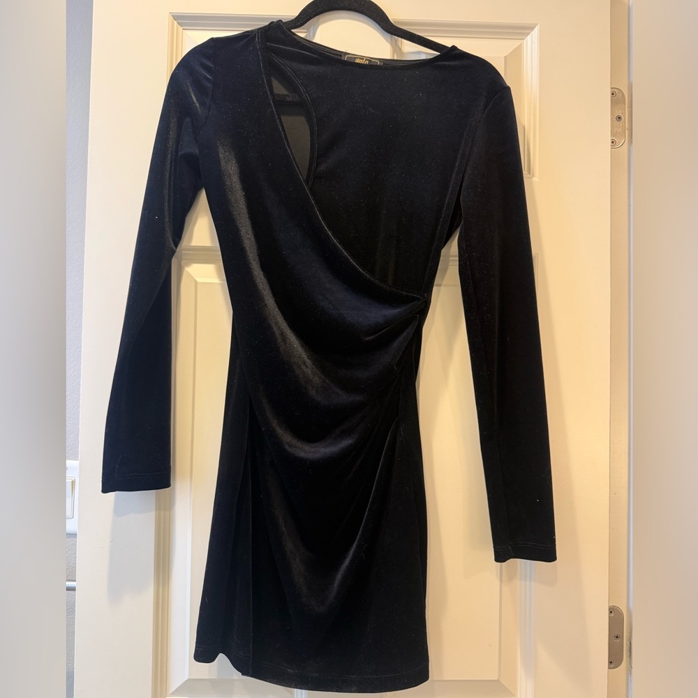 Black velvet dress